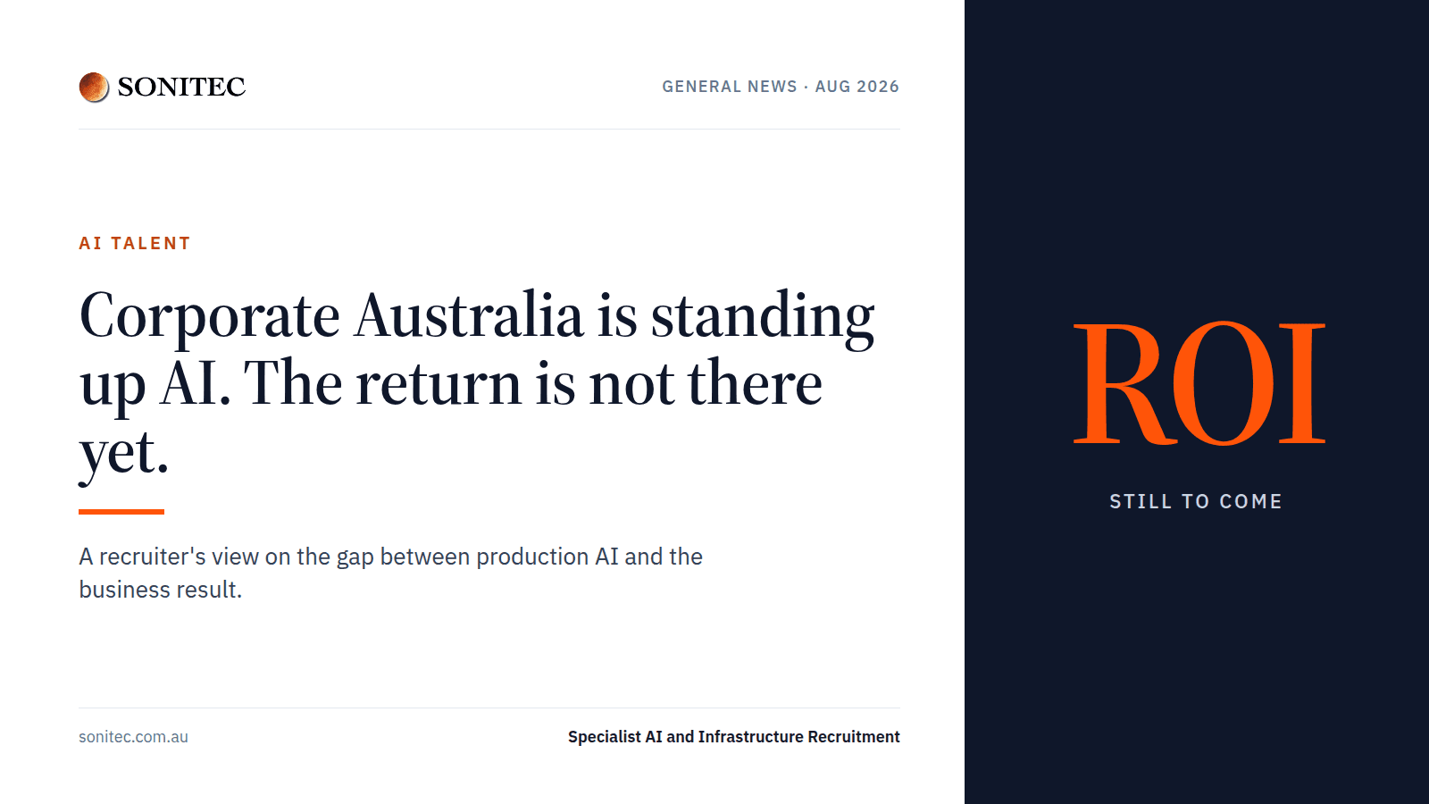 Corporate Australia is standing up AI. The return is not there yet.